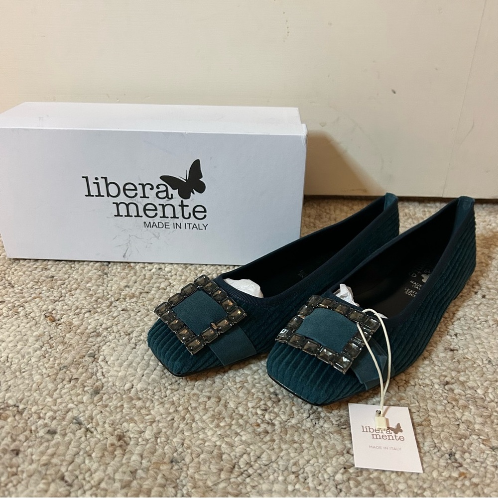 Teal Embellished Women's Flats
